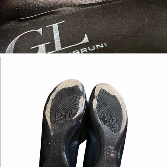 AGL Attilio Giusti Leombruni Metallic Navy Blue Ballet Flats Snakeskin Caps 39.5 - Picture 7 of 8